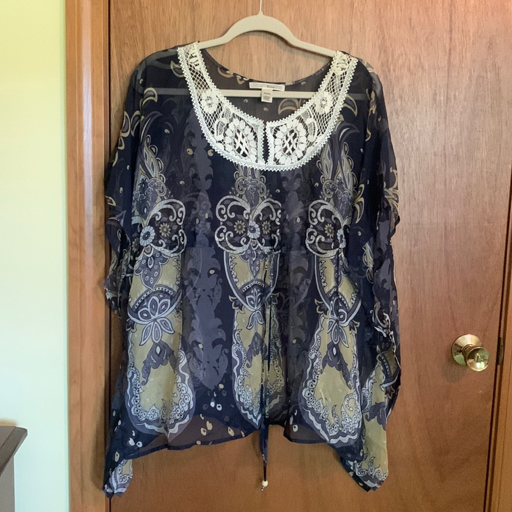 Anthropologie paisley silk blouse